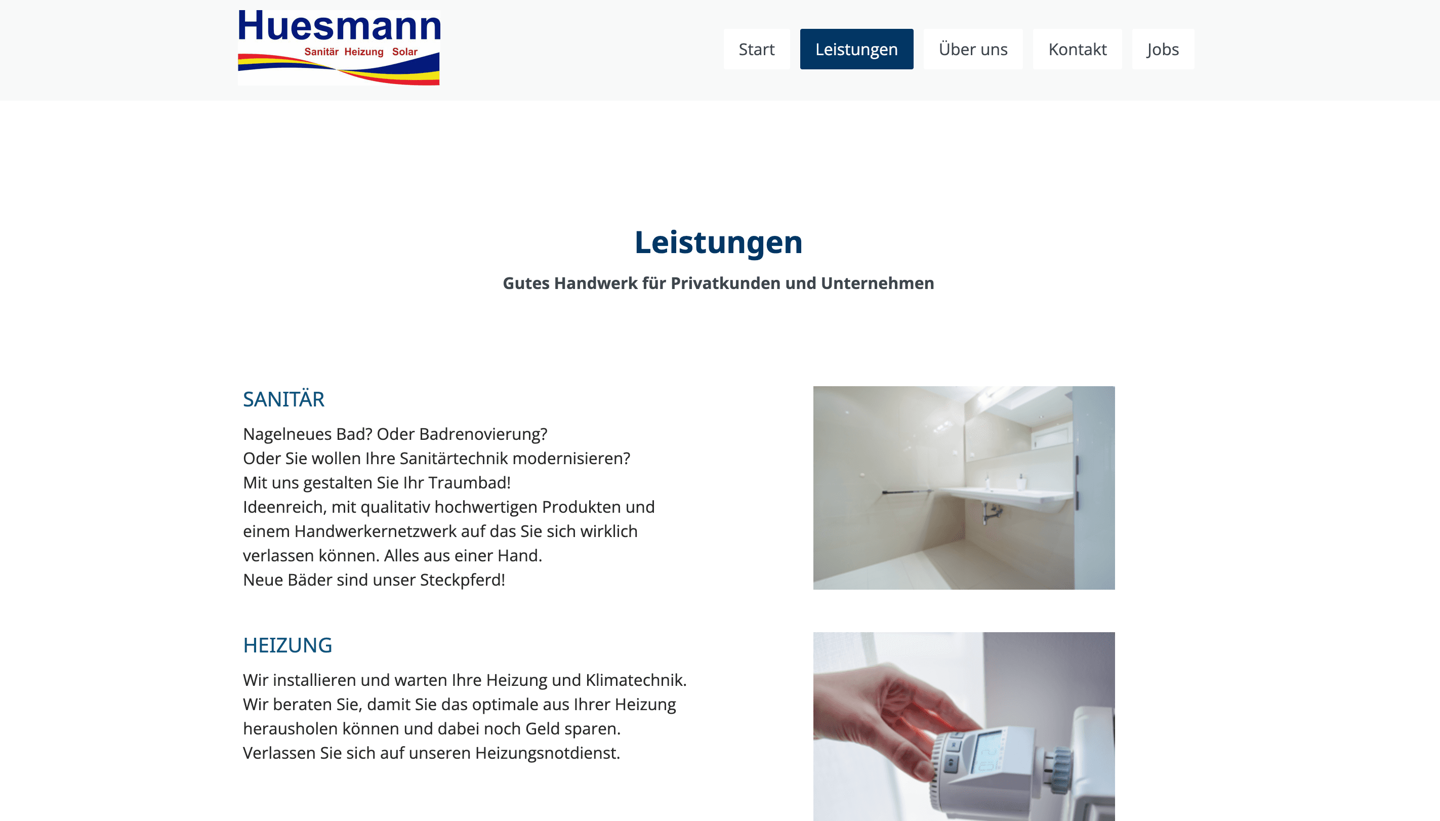 Digitale Leistungsseiten — Klare Positionierung im Handwerk